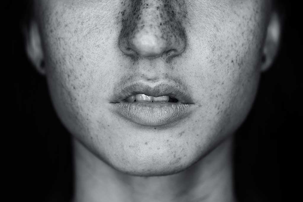 close up of a mouth
