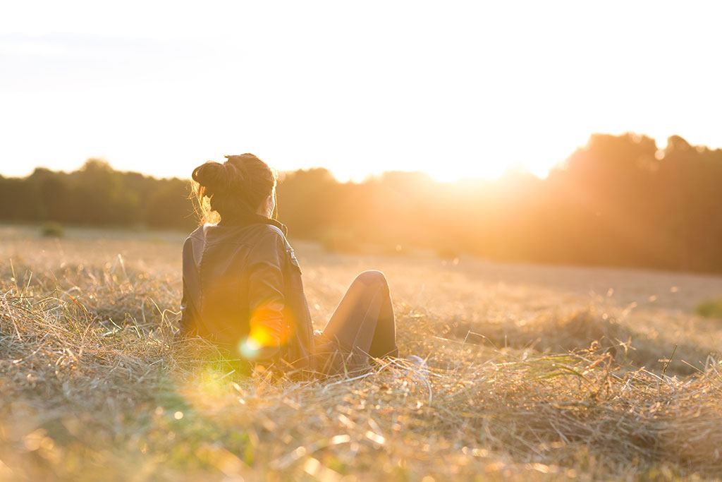 Woman out in a field