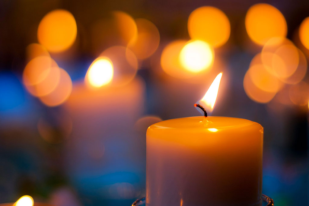 Lit candles