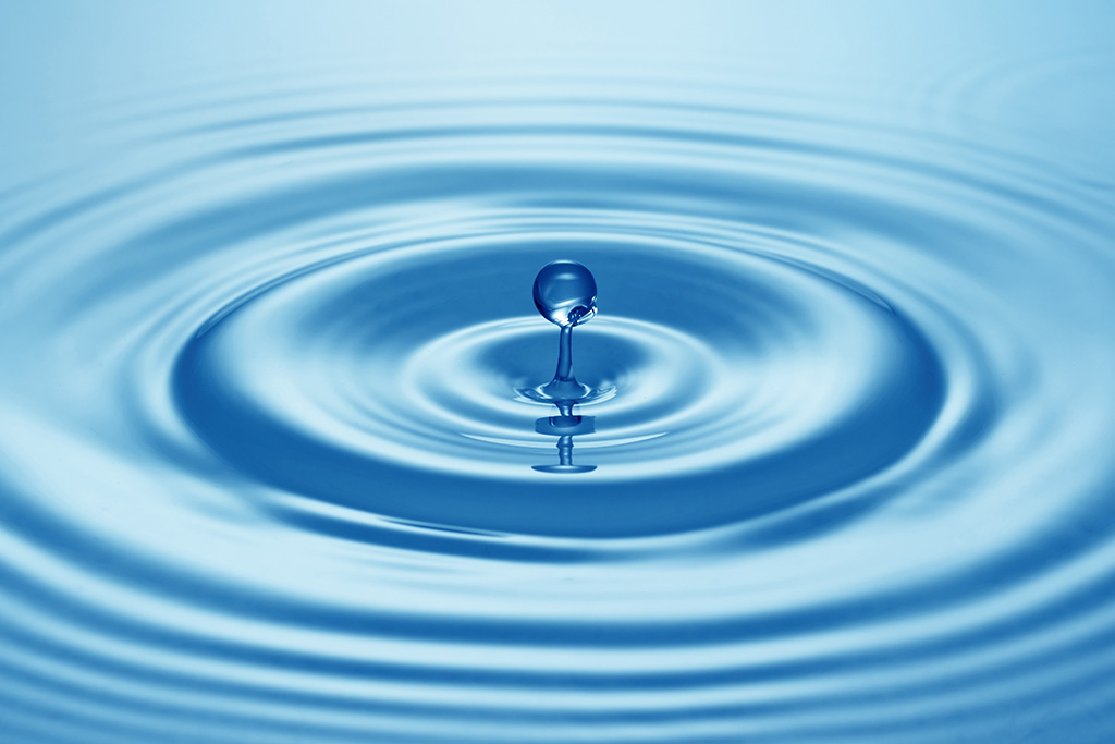 Drop of water rippling out