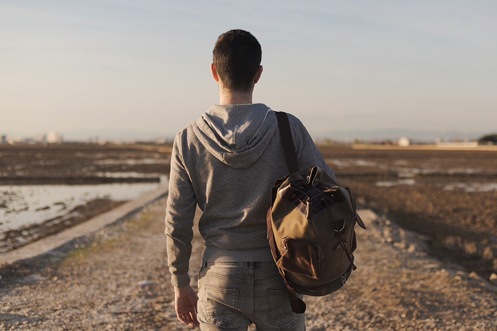 Young man on a journey
