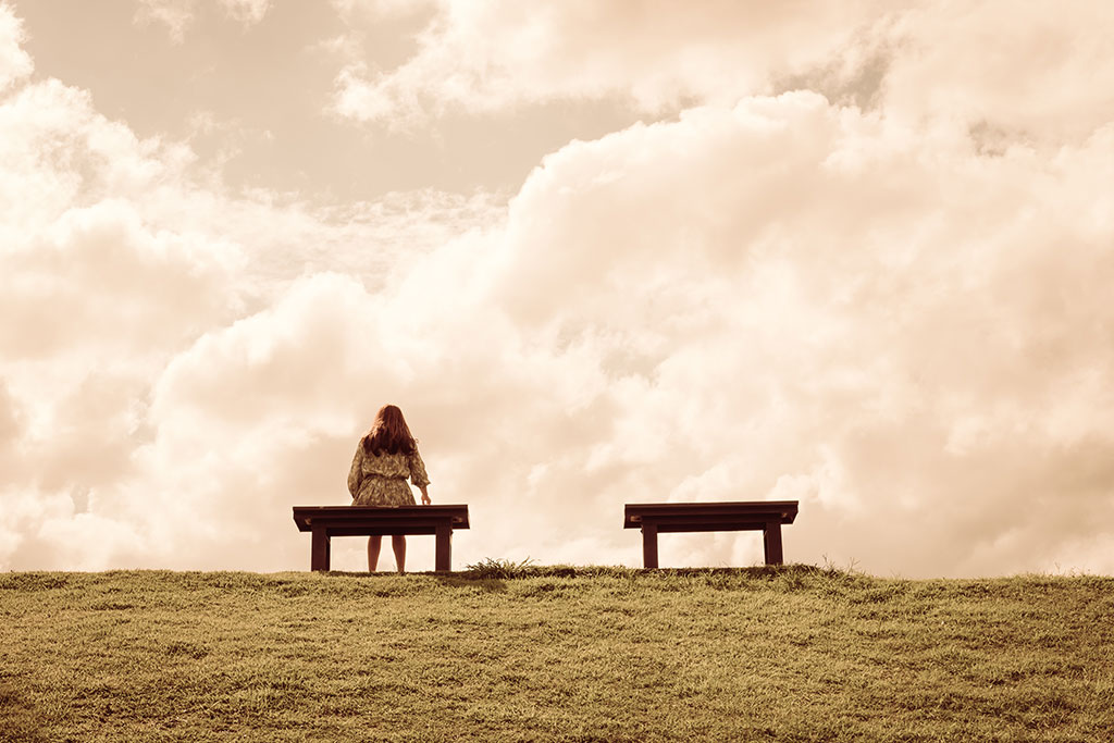 Woman still out in nature