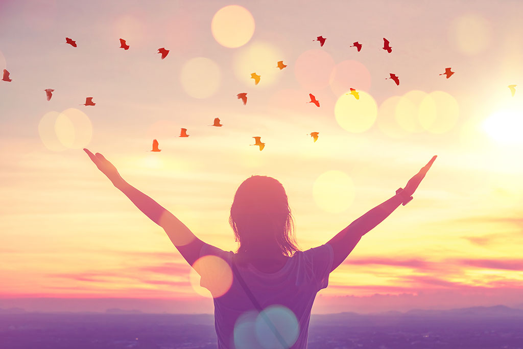 Woman rediscovering joy