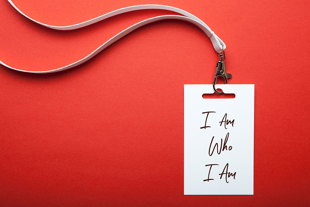 Tag that says, "I Am Who I Am"