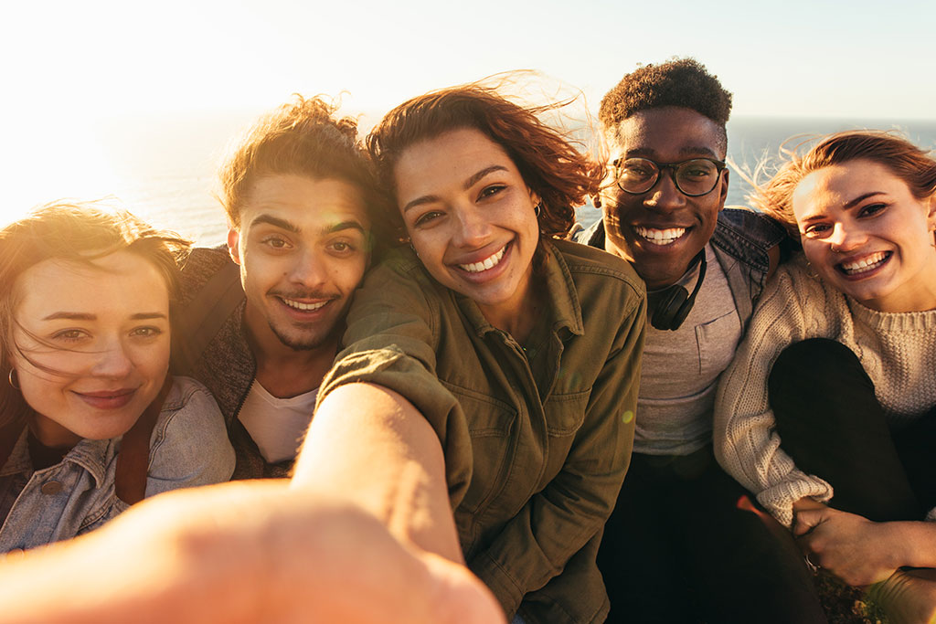 Multiethnic group of friends
