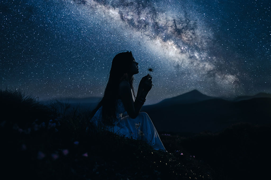 Young woman seeking God