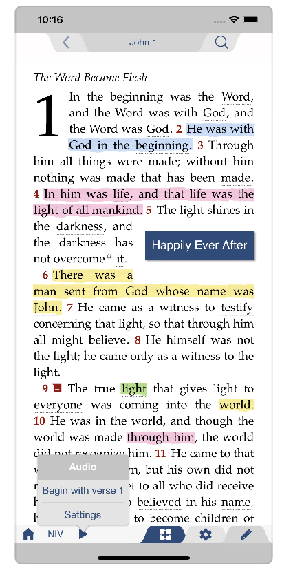 NIV App screen 1