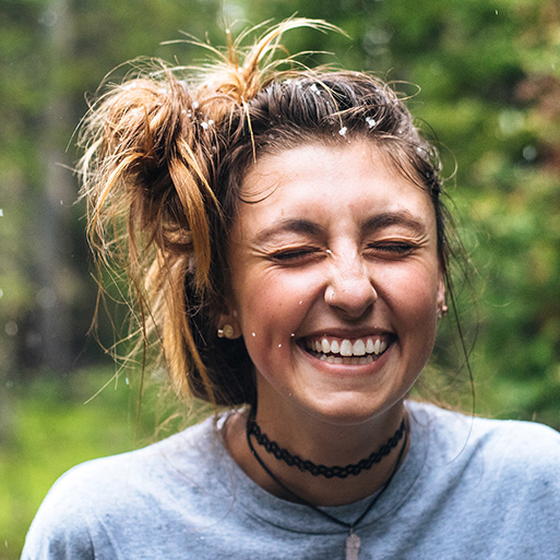 Teen girl laughing