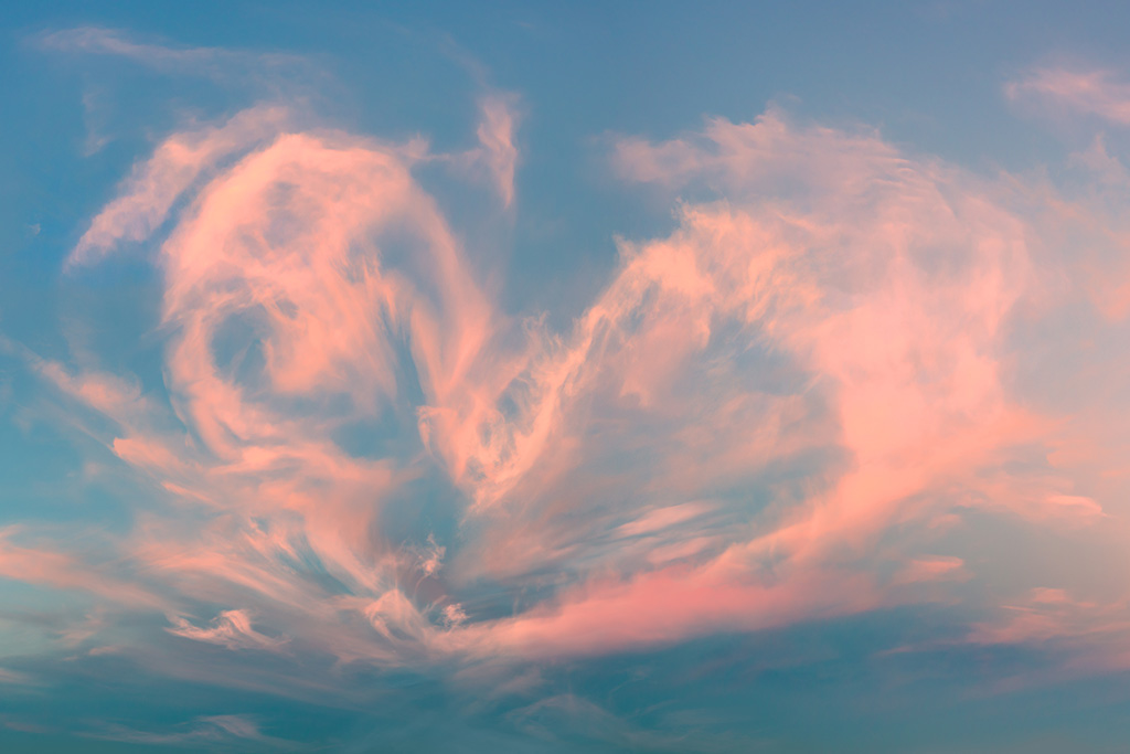 Heart shape in the sky